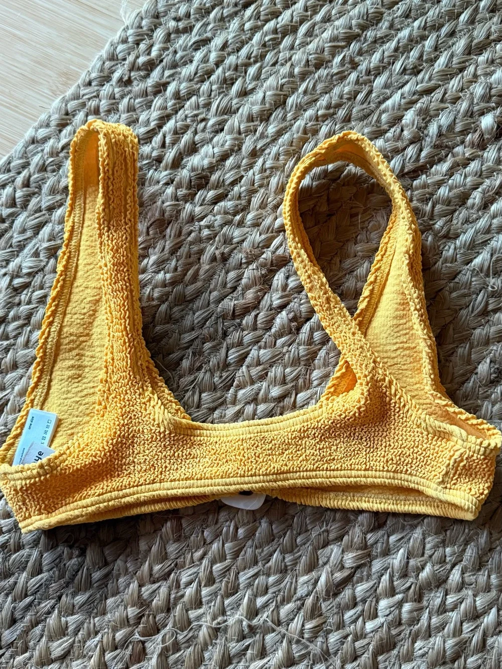 bond-eye Yellow Textured Bikini Top with Center Ring - Picture 3 of 3